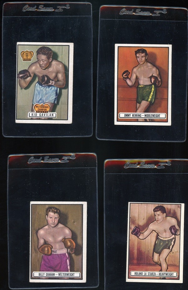 (9) LOT OF 1951 TOPPS RINGSIDE TRADING CARDS BOXING Simon Carter Miller Graham