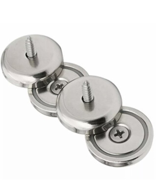 Neodymium Round Base Magnet With Mounting Screws, Strong, Permanent, Rare Earth