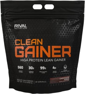 Clean Gainer - Chocolate Fudge 10 Pound - Delicious Lean Mass Gainer with Premiu