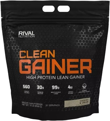 Rivalus Clean Gainer, Cookies & Creme, 10 Pound 10 (Pack of 1) 