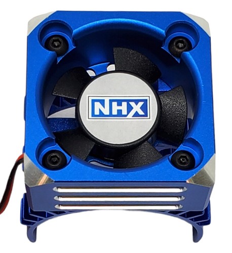 NHX Alum Case 540 / 550 Motor Turbo Cooling Fan Blue : Rustler 4x4 VXL
