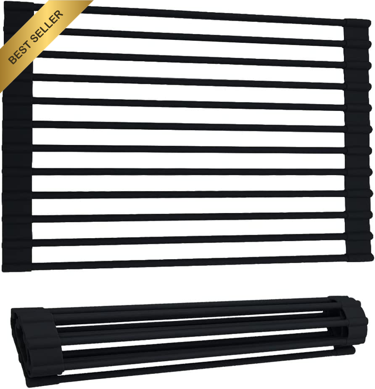 Silicone Dish Drying Racks, Non-Slip Roll up Dish Drying Drainers for Kitchen Si