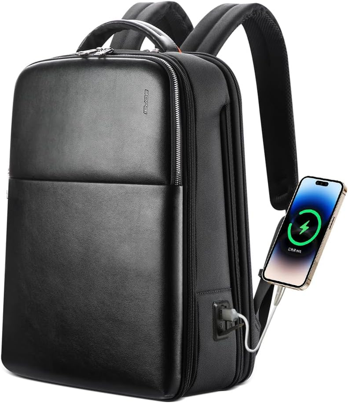 Laptop Backpack Men for 15.6 Inch Business Smart Professional Lightweight Backpack with USB Charging Office Commuter Computer Rucksack Executive anti Theft Black