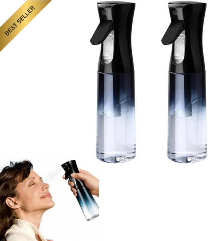 Continuous Water Mister Empty Spray Bottle, 2Pcs Fine Mist 300Ml Continuous Spra