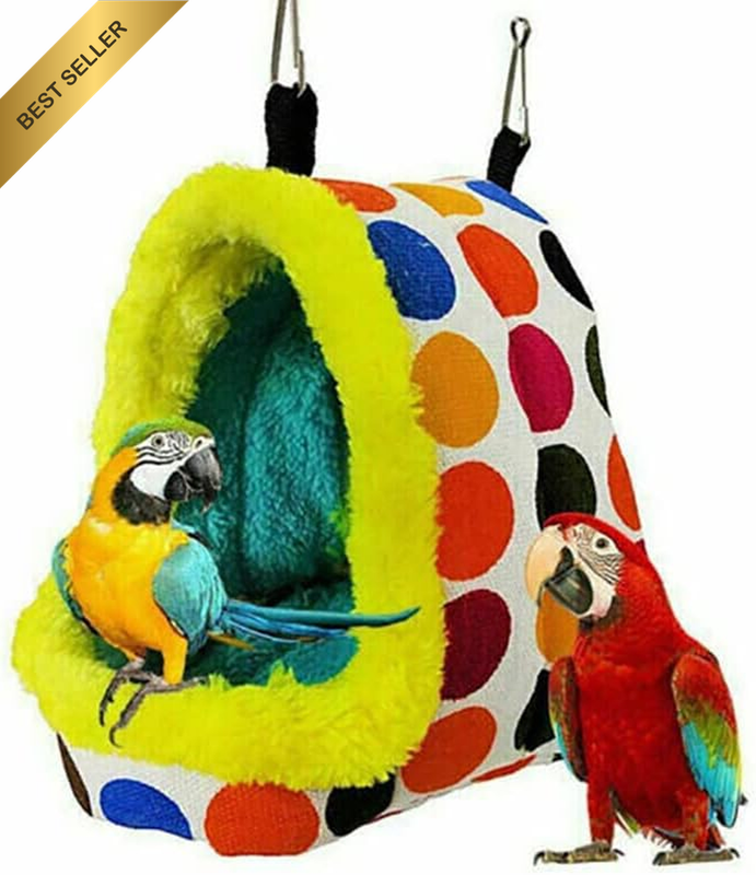 Bird Parrot Hammock Pet Sleep Cotton Nest Hang Cave Cage Plush Hut Tent Bed Warm