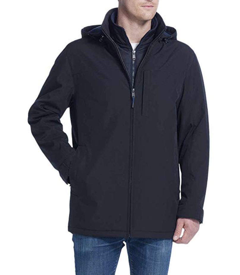Weatherproof Men's Ultra Tech Men's Jacket Fleece Bib Removable Hood