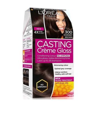 Loreal Paris Casting Creme Gloss Hair Color, Darkest Brown 300 For Men & Women