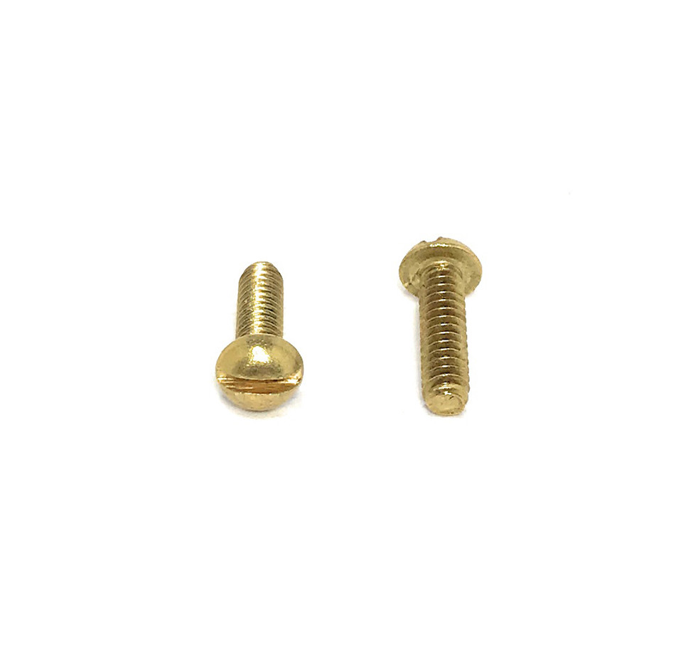 (100) 6-32x1/2 Brass Slotted Round Head Machine Screws #6-32 - Solid Brass