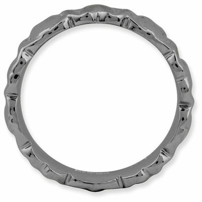 Goldia Sterling Silver Stackable Expressions Black-Plated Hearts Ring