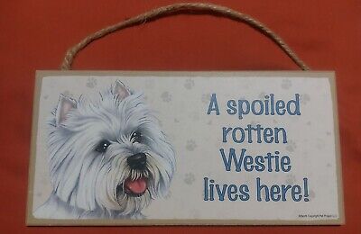 Westie Love & Laughter Dog Decorative Wooden Sign Hanger NEW