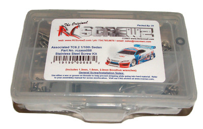 ASSOCIATED TC6.2 1/10TH SEDAN RC SCREWZ SCREW SET STAINLESS STEEL ASS058