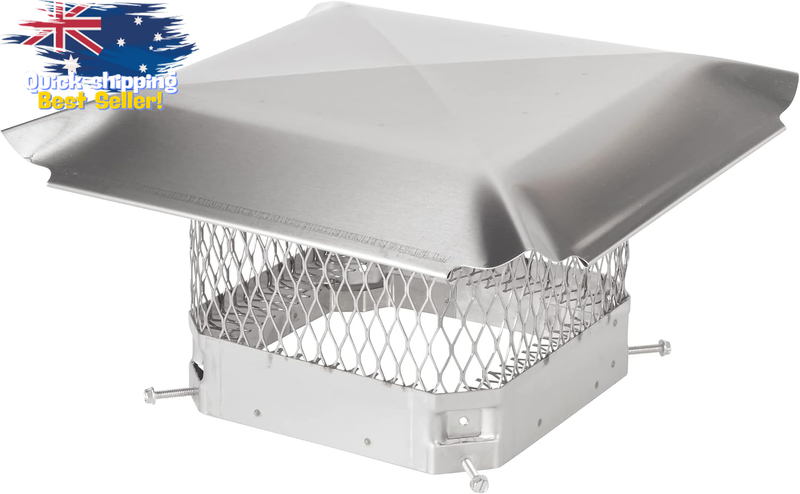 HY-C Stainless Steel Chimney Cap 9"x9" Bolt-On Flue Vent Cover HGSS99