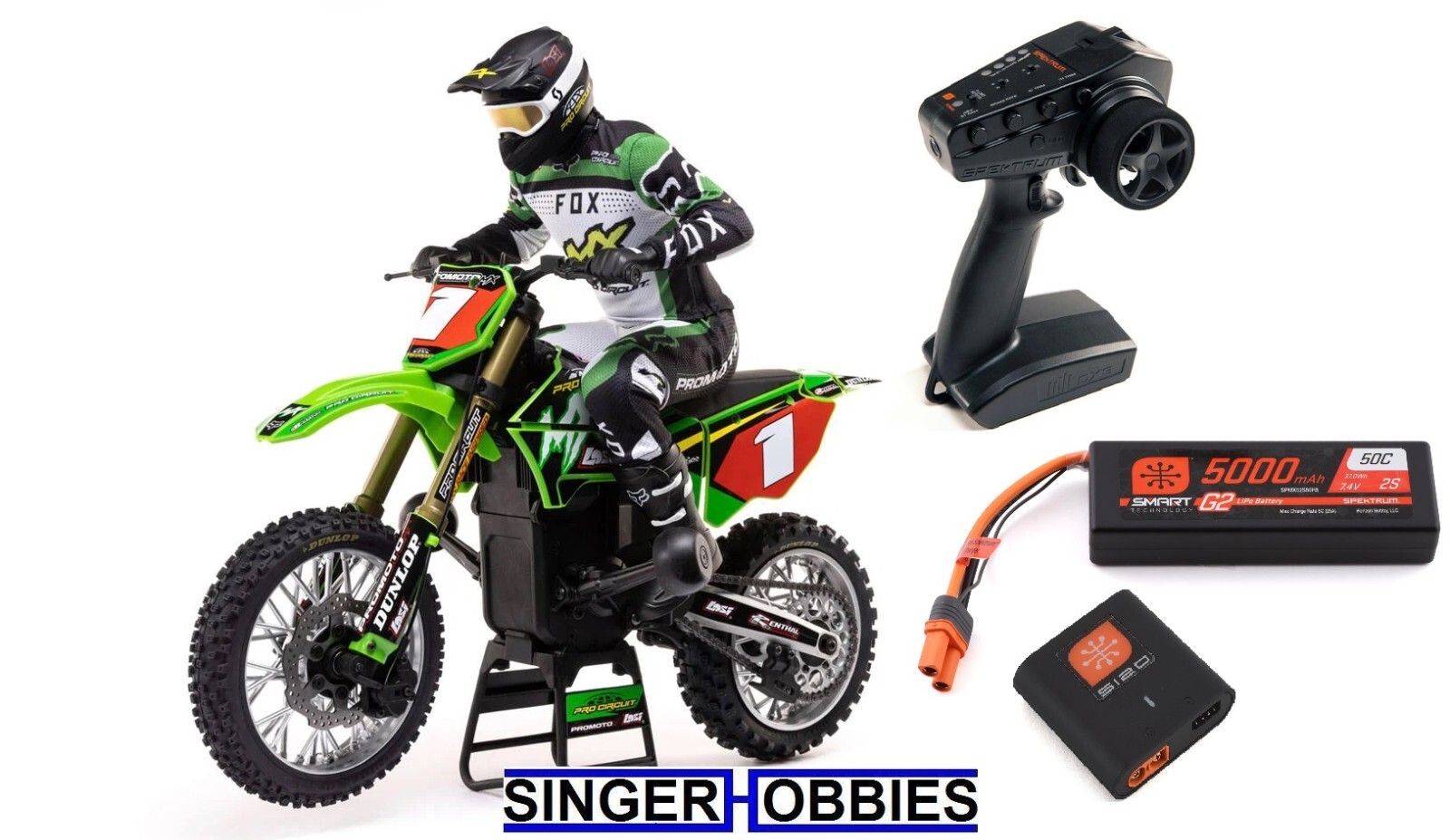 のりですよ。　　ロッシ　モトクロス　ラジコンバイク　RTR 1/4 Promoto-MX Club MX 2S RTR Brushless Motorcycle, BlueBLUE