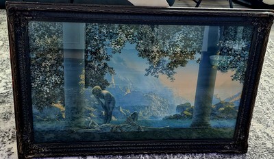 Maxfield Parrish Original Large ''DAYBREAK'' House of Art Print, 1933 Framed Paint