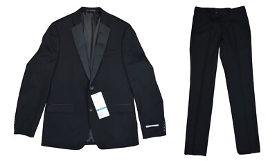 Perry Ellis Slim Fit Stretch Pre-Tailored Tall Sizing 2-Pc Suit 40L/34Wx38L NWT