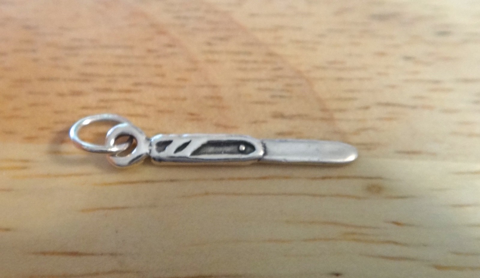 Sterling Silver 23x3mm Kitchen Food Utensil Knife Charm