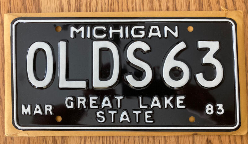 63 1963 Oldsmobile Personalized Vanity License Plate 83 Michigan OLDS 63 **NOS**