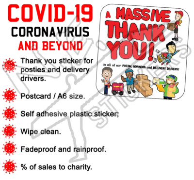 Thank You to POSTAL WORKERS DELIVERY DRIVERS sticker Royal Mail postie postman