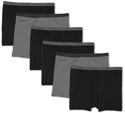 Big Men's Underwear Cotton BOXER BRIEFS 6-Pack 3XL - 7XL Bla