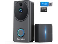 GazingSure Video Doorbell Wireless 1080P WiFi Home Security Cloud Storage 2-Way Audio Human Detect