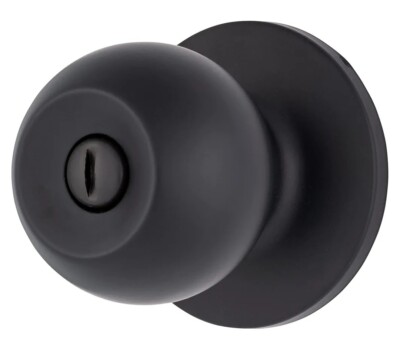 Lot of 2 BRINKS Transitional Privacy Locking Interior Ball Door Knob Matte Black