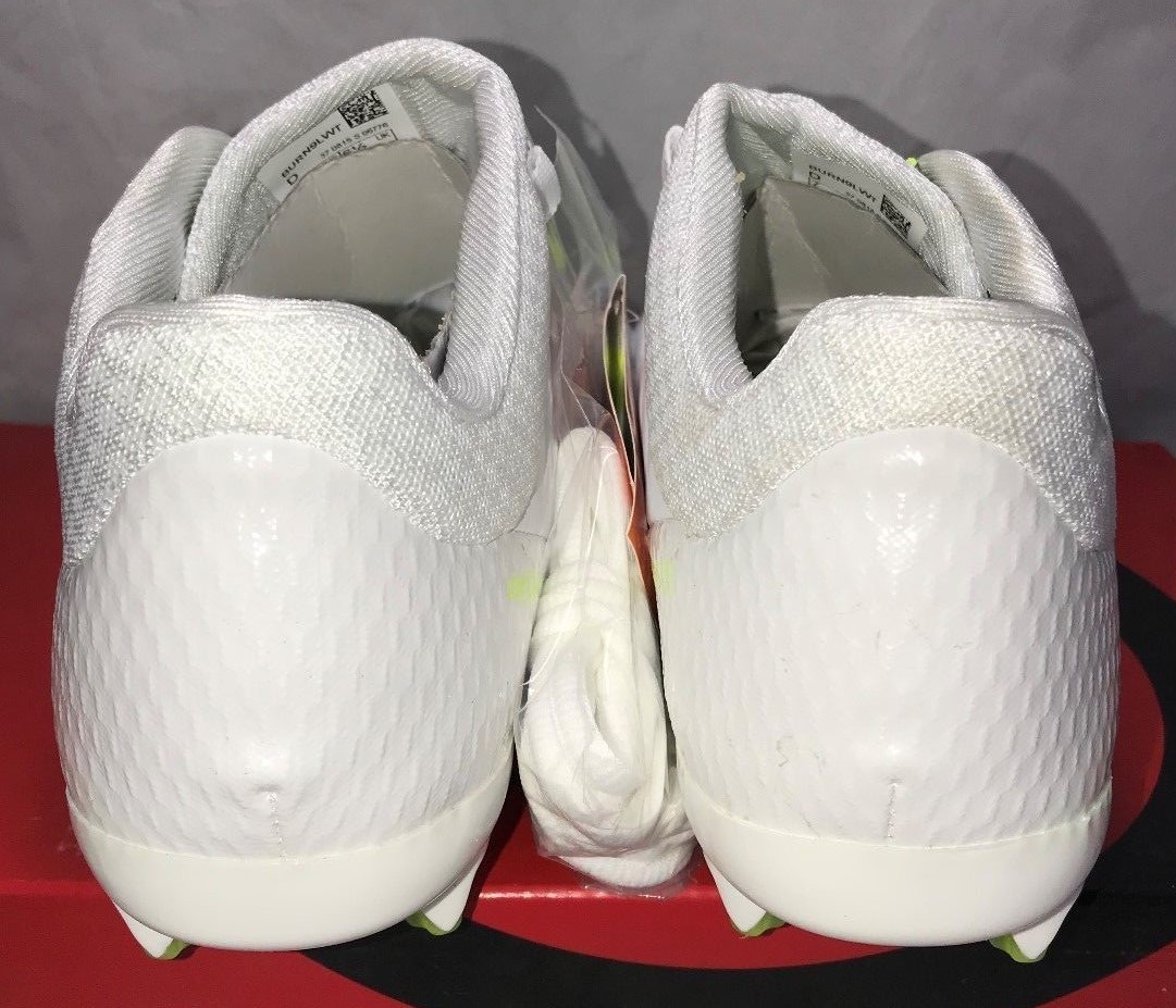 Warrior Mens Size 10 Burn 9.0 Lacrosse Lax Cleats White Volt Low New
