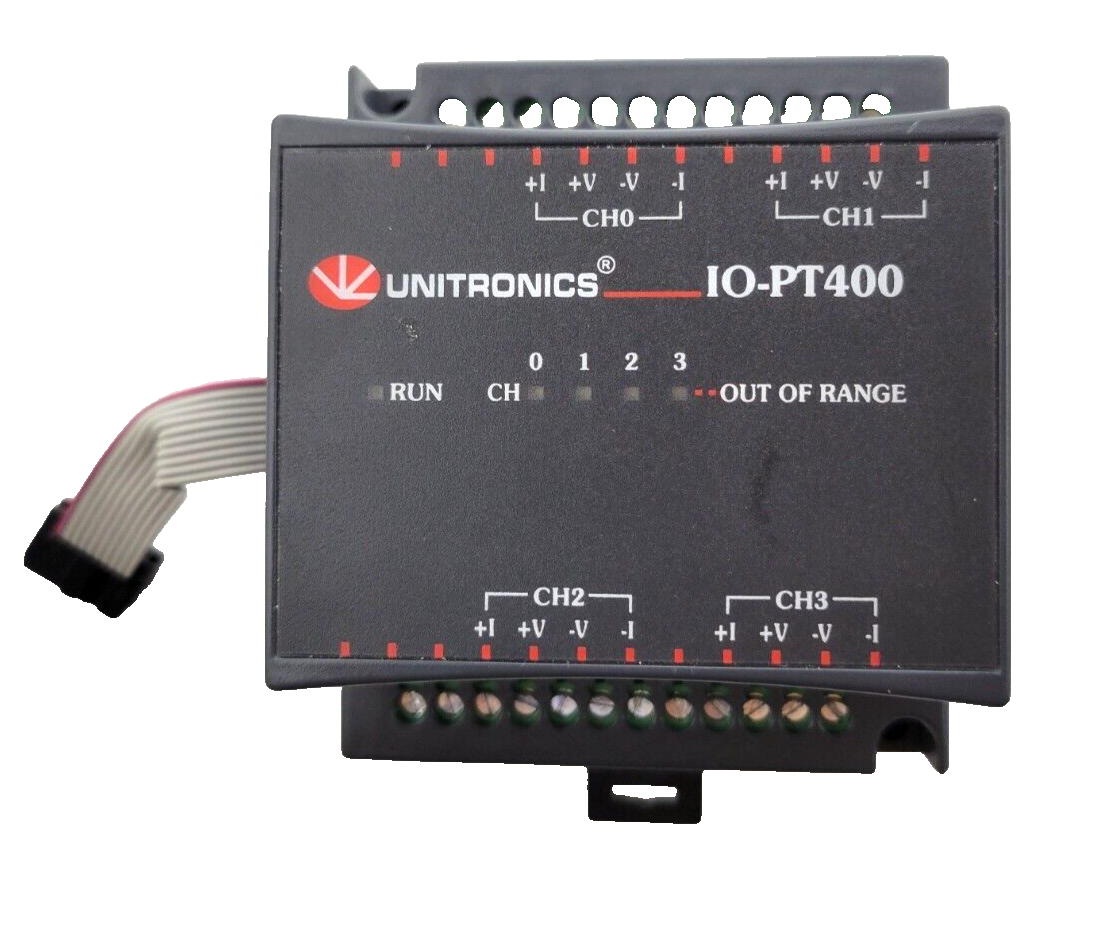 UNITRONICS IO-PT400 EXPANSION MODULE IN 4 X PT100/NI100/NI120 USED WORKING