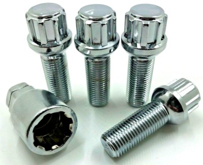 4 x ALLOY WHEEL LOCKING BOLTS FOR VW AUDI SEAT SKODA M14 X 1.5 RADIUS BOLTS [60]