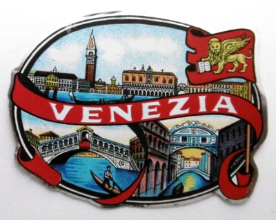 Souvenir-Aufkleber Venezia Venice Markusdom Rialto Bridge Lagune Italy 80er