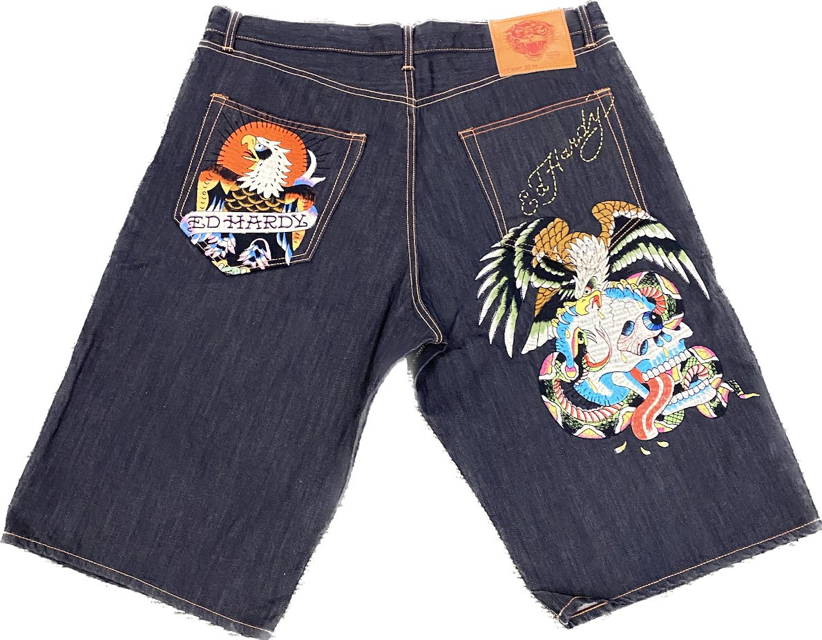 Ed Hardy Denim Jeans Shorts Mens Lot 2007 Size 42 Eagles