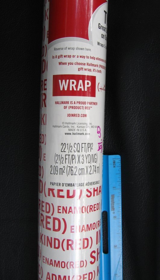 NOS Hallmark (Product) Red Gift Wrap Paper Wrapping Aids Africa Christmas 22.5