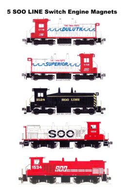 Soo Line Switch Engines 5 magnet set Andy Fletcher