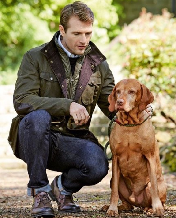 Pre-owned Barbour Ogston Wax Jacket W/ Elbow Patches Olive Msrp$625 Rugged Sophistication In Green