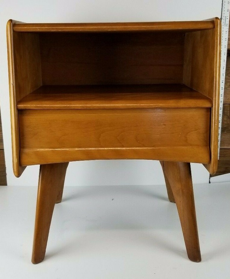 Mid Century Haywood Wakefield Nightstand Set Pair 1952 End Table Bedroom Vintage