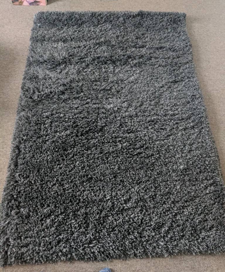 Ikea Gaser high pile rug in dark grey 133x195cm in Bath, Somerset