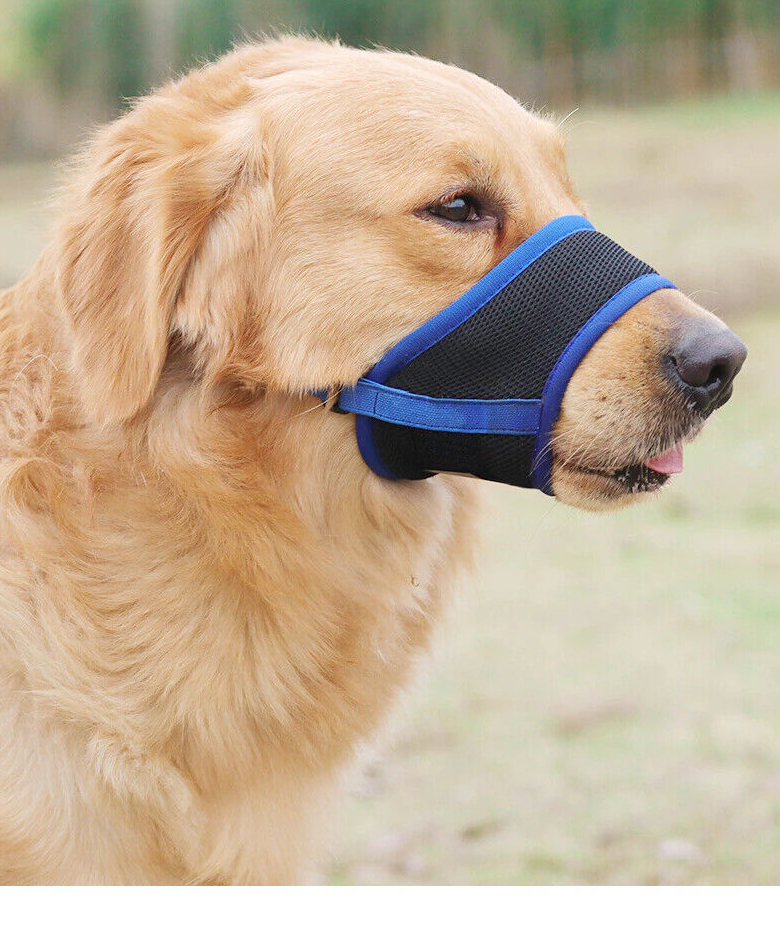 MUZZLE MESH Dog Pet adjustable strap anti bite bark chew Safety soft breathable
