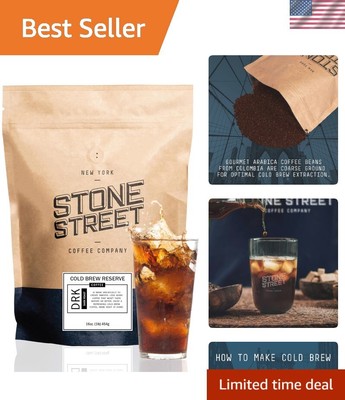 Crafted Cold Brew Coffee, Dark Roast, 100% Arabica, Colombian Supremo, 1 LB
