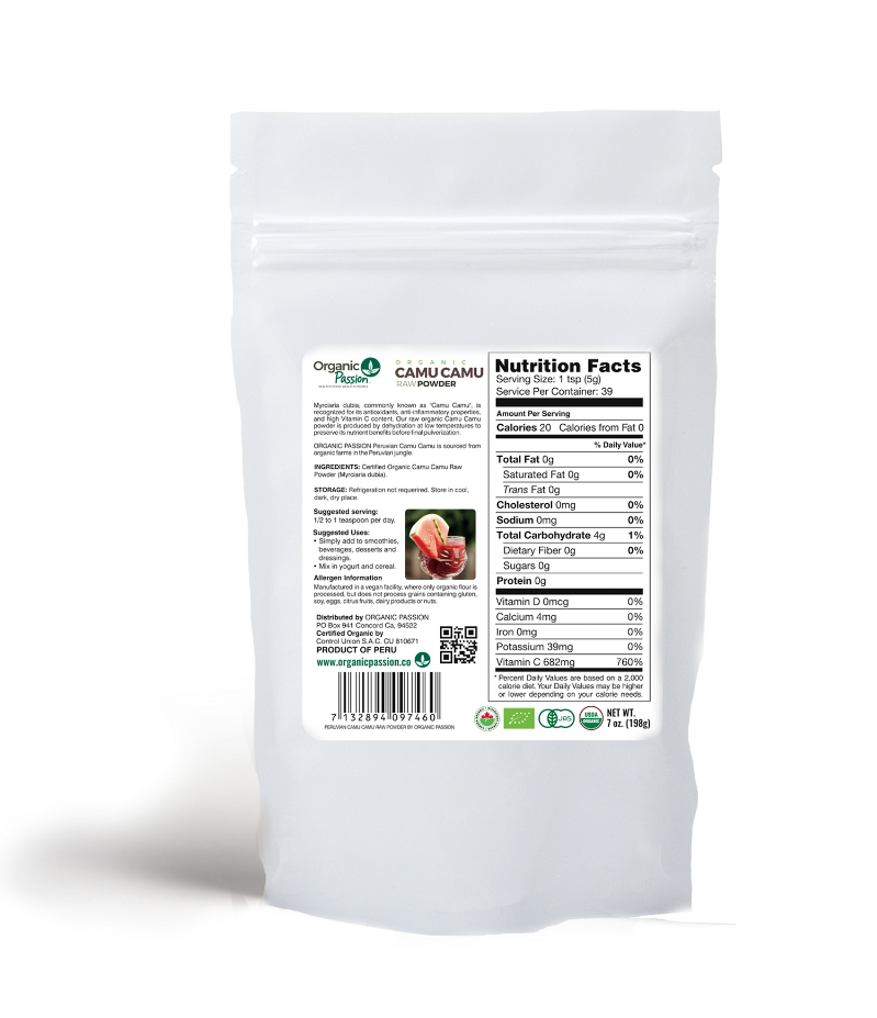 100% PURE ORGANIC CAMU CAMU FRUIT POWDER (MYCIRIA POWDER) 