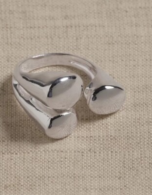 NWT BANANA REPUBLIC RAVENA TRIPLE OVAL SILVER RING AUREUS + ARGENT SRP$70/SIZE 6