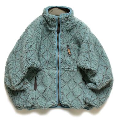 Pre-owned Kapital Sashiko Dogi Fleece Boa Reversible Jacket Blue