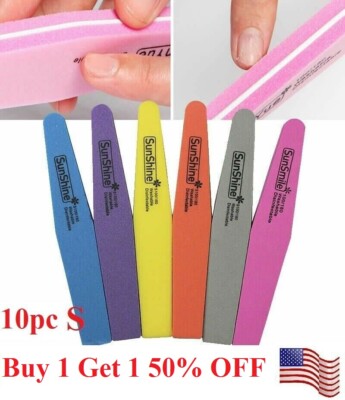 10 pcs New Sponge Nail files Tips Buffer 100/180 Sanding Block Manicure sander
