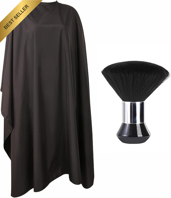 Barber Cape and Neck Duster Brush,Waterproof Polyester Salon Hair Cutting Cape,