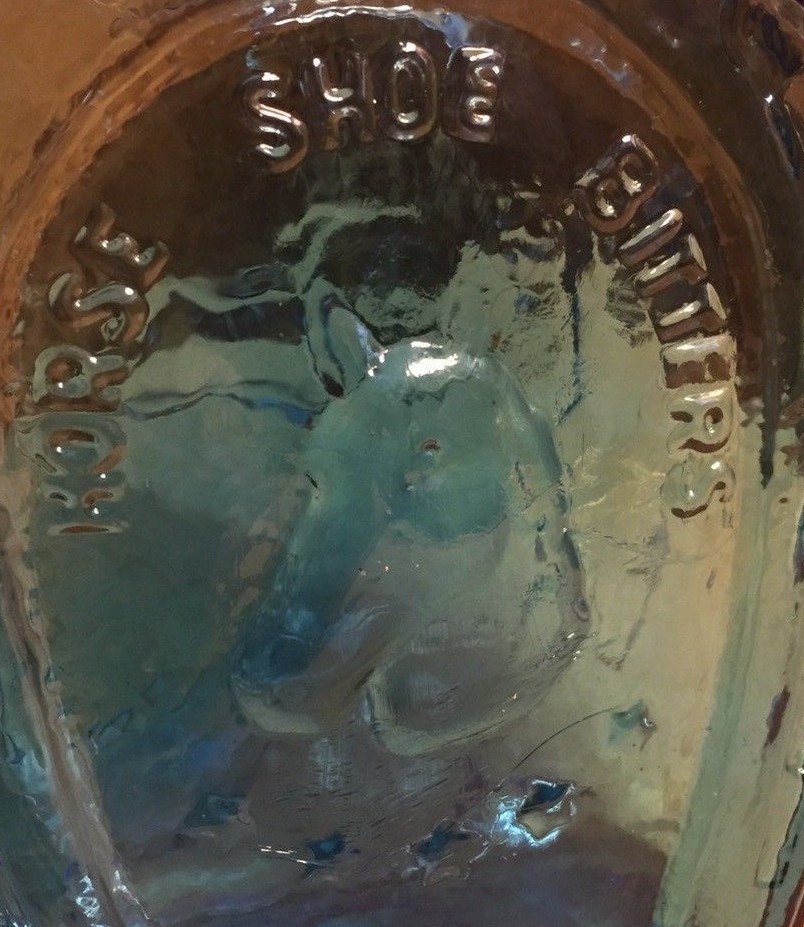 Horseshoe Bitters Horse Shoe Medicine Co. Wheaton Glass 7 1/2 Inch Cobalt Blue