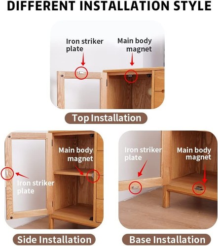 Magnetic Cabinet Door Latch Closures Kitchen Cabinet Wardrobe Cupboard Catch Lot