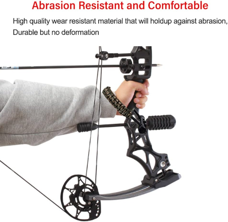 Archery Bow Wrist Sling Adjustable Hunting Wrist Strap Braided for Compound Bow 