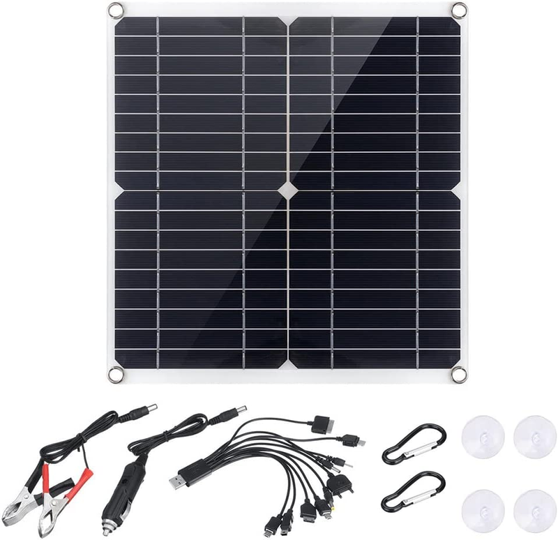 200 Watt Solar Panel Kit 12V, Dual 5V USB Outputs Solar Panel Controller Combo