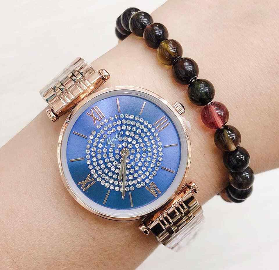 Orologio Da Polso Per Donna Meibin Quarzo Moda Fashion Brillantini 009 lac