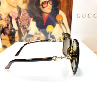 Pre-owned Gucci Gg0890s-002 Havana Havana Brown Sunglasses