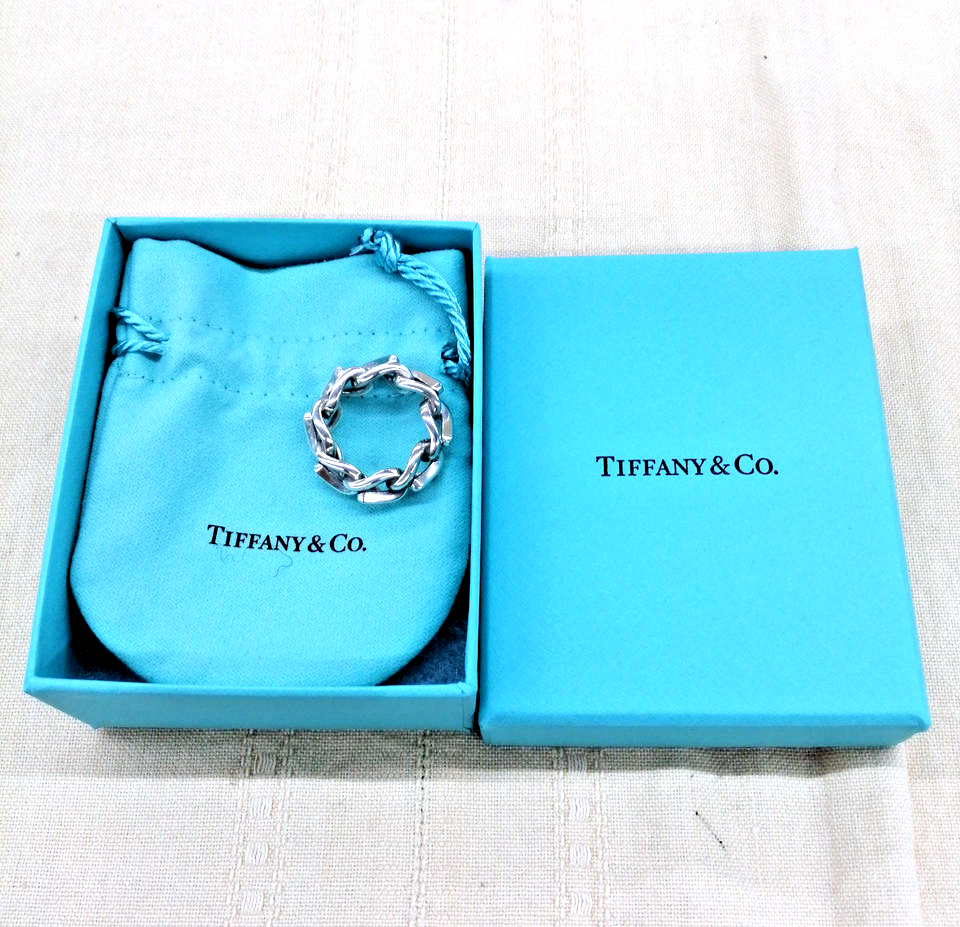 【Tiffany & Co】Tiffany Forge リンクリング Tiffany Forge Link Ring in Blackened Sterling Silver