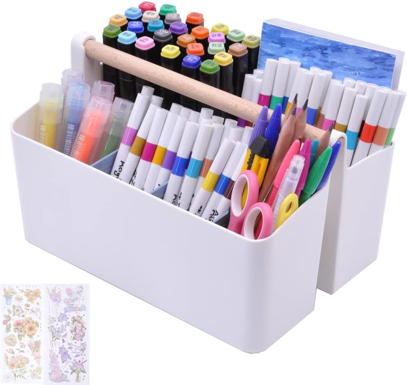 Art Caddy Organizer, Plastic Art Supply Storage Organizer, Marker Organizer, Pen